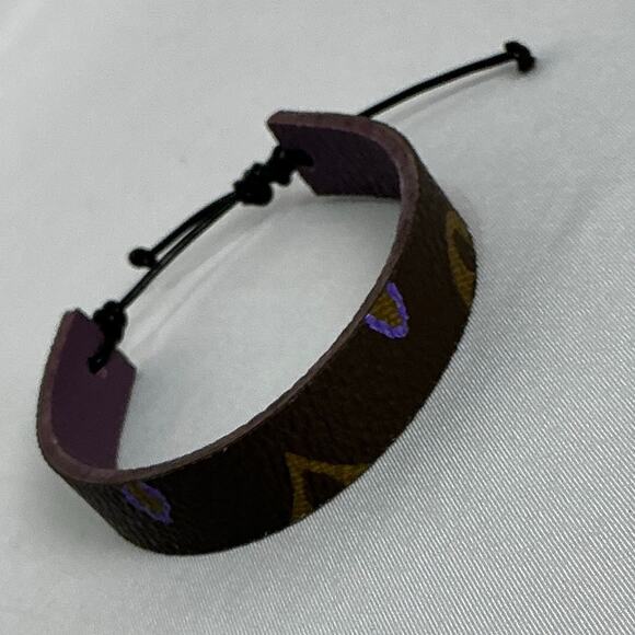 Louis Vuitton Monogram Canvas Slide Bracelet dark purple leather - Picture 8 of 12